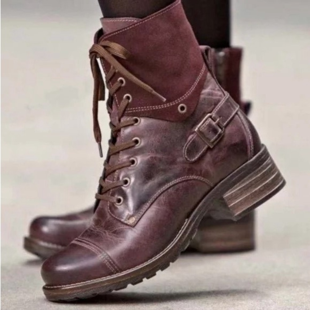 Taos Footwear Burgundy Combat Boots